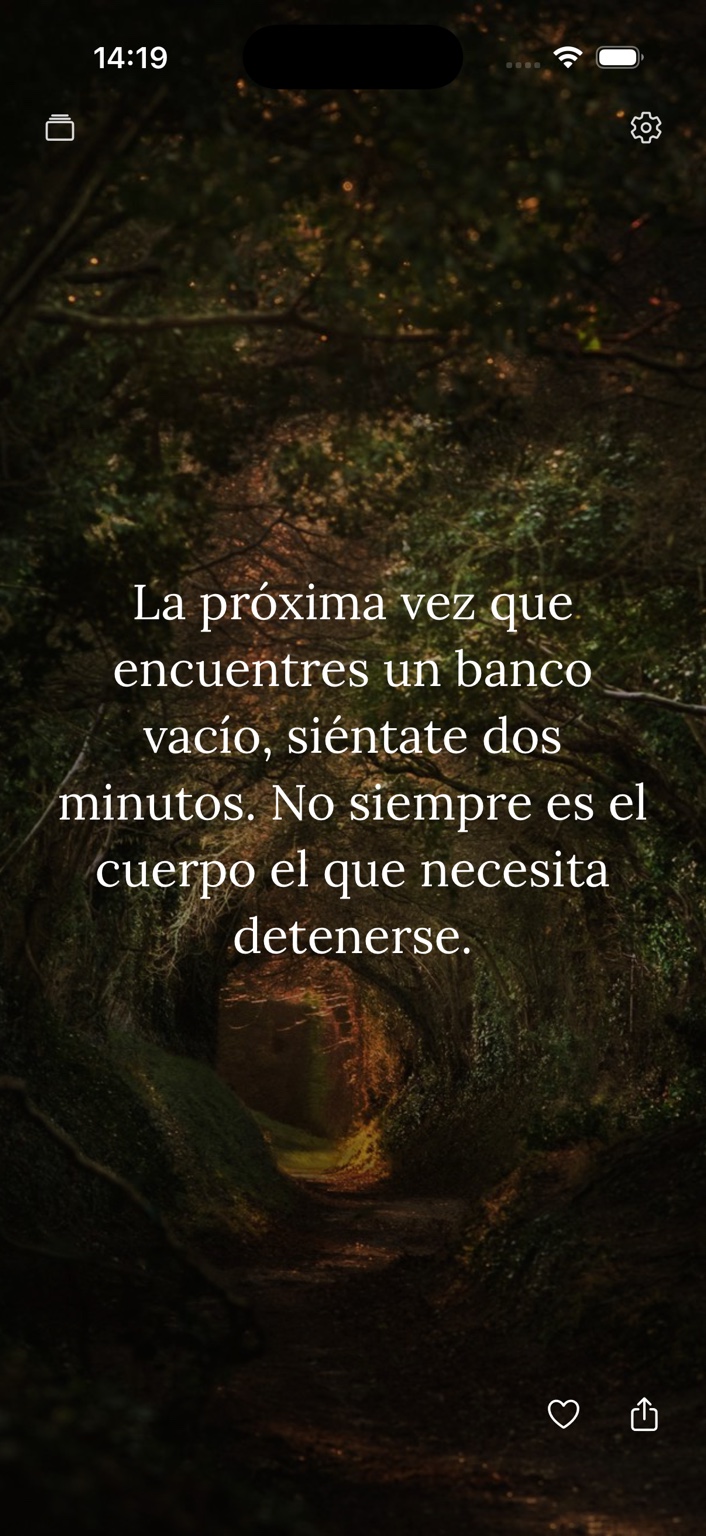 Mensagem Sereny em espanhol